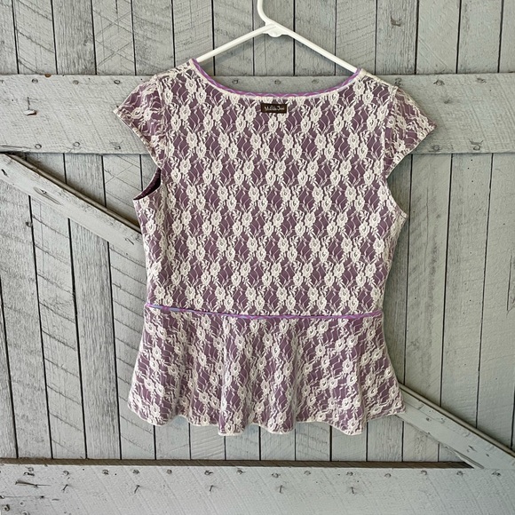 Matilda Jane Lacy Purple Top size M - Picture 4 of 4